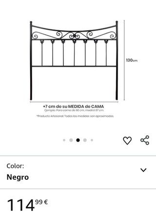 Cabecero forja Cama 150 Color Negro