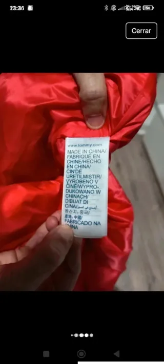 Plumífero Tommy Hilfiger Rojo Talla S