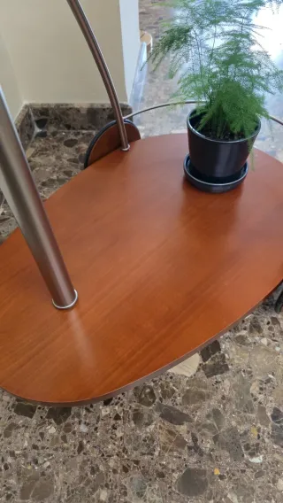 Camarera Bar Vintage Madera y Cromo