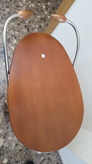 Camarera Bar Vintage Madera y Cromo