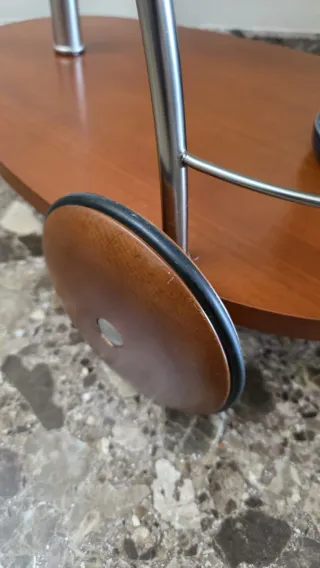 Camarera Bar Vintage Madera y Cromo