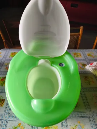 Orinal infantil verde con tapa