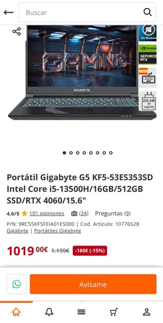 Gaming RTX4060 Intel Core i5-13500H/16GB/512GB