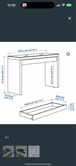 Precioso Tocador Malm Ikea Blanco