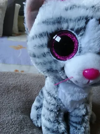 Peluche Gato Rayas Gris Ty Beanie Boos