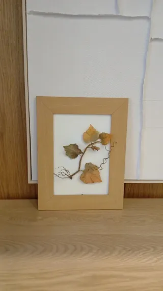 Quadro Botânico 3D Folhas Secas - 31x40cm