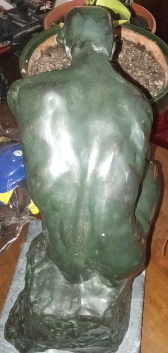 Estatua Bronce y Mármol Firmada