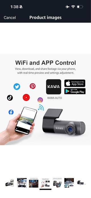 KAWA 2K 1296P Car Dash Cam with WDR and Super Nigh