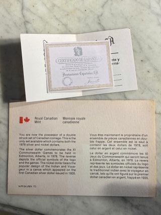Estuche Royal Canadian Mint 1978 Proof