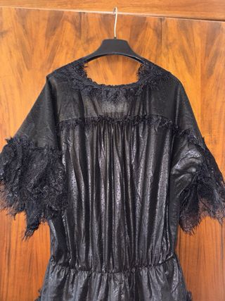 Aniye By vestito nero con balze in pizzo