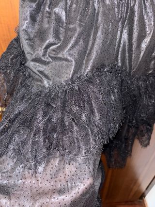 Aniye By vestito nero con balze in pizzo