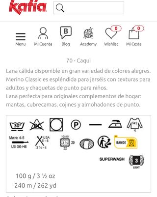 Lana Merino Classic Katia (10 ovillos)