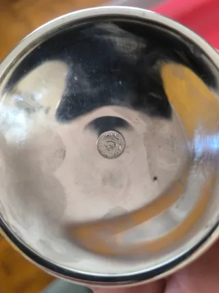 Copas y fuente de metal alpaca marca ángulo