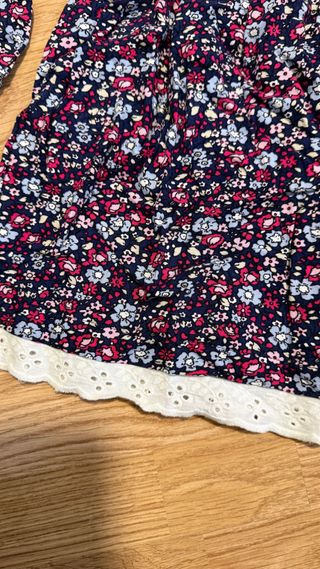 Vestido flores manga larga 7-8 años