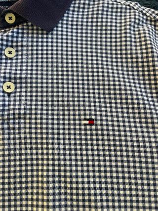 Polo Tommy Hilfiger Cuadros Vichy Azul Blanco