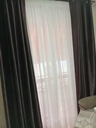 Cortinas Marrón Chocolate Satinadas (2 hojas)