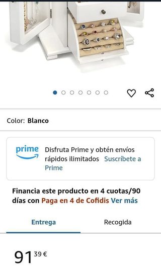 Emfogoo Joyero, almacenamiento de joyas