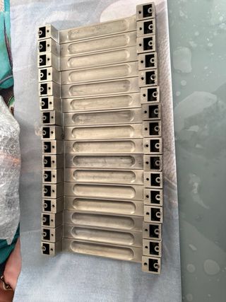 16 Tiradores Acero Inoxidable Cuadrados largo 20cm