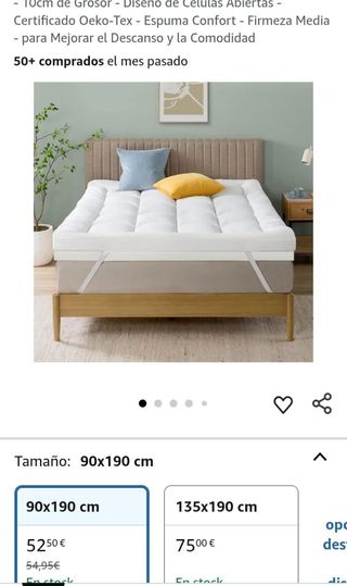 Cubrecolchón Zinus 90x190cm - Espuma Confort