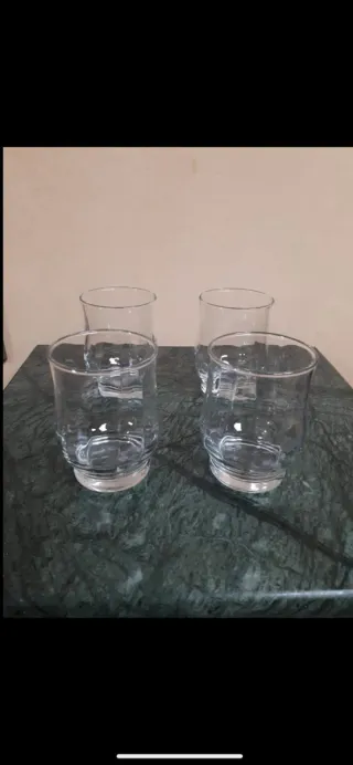 Set 4 Bicchieri Vetro Trasparente