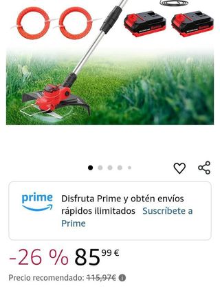 Desbrozadora eléctrica cortacésped con dos Bateria