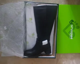 Botas altas negras tacón ancho