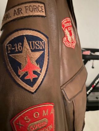 Chaqueta de piel estilo aviador