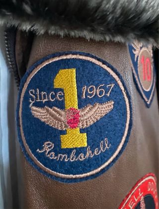 Chaqueta de piel estilo aviador