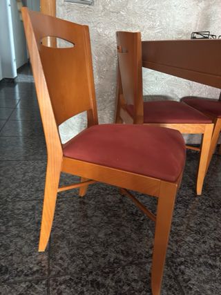 Comedor 4 puestos extensible madera y cristal