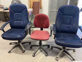 Mesa de oficina madera y 3 sillas