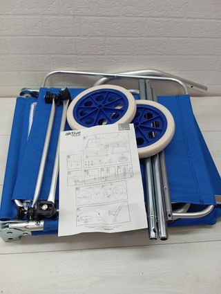 Tumbona silla carrito de playa Aktive azul