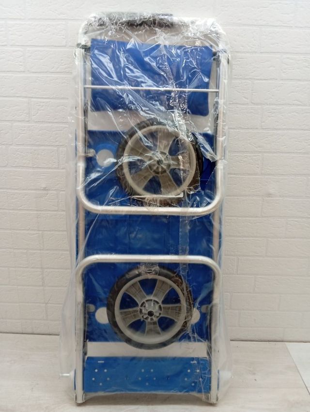 Carro y mesa de Playa Plegable azul con ruedas