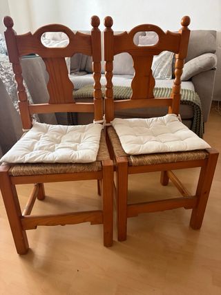 6 Sillas de Madera Rústicas