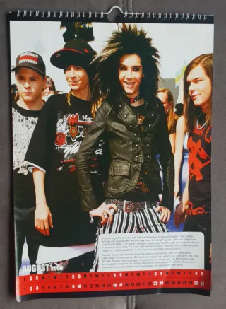 Calendario Tokio Hotel. 2008.