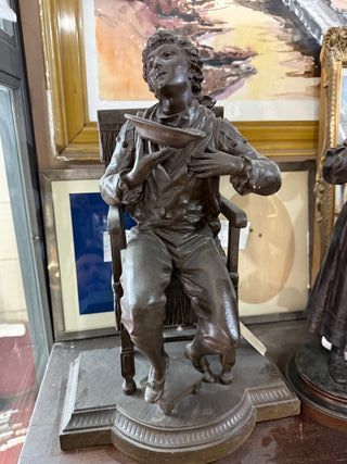 ¡Ocasión! Escultura firmada bronce macizo francesa