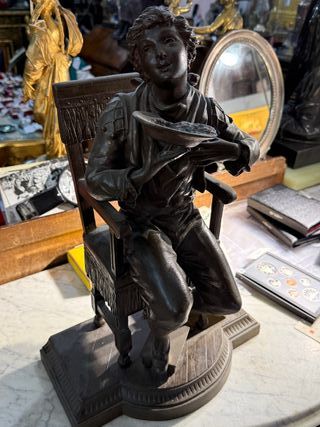 ¡Ocasión! Escultura firmada bronce macizo francesa