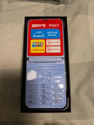 Teléfono Flip SERVO Flilo7 4 SIM Azul