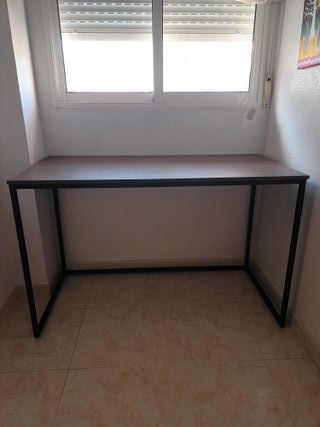 Escritorio madera y acero 110x60 cms