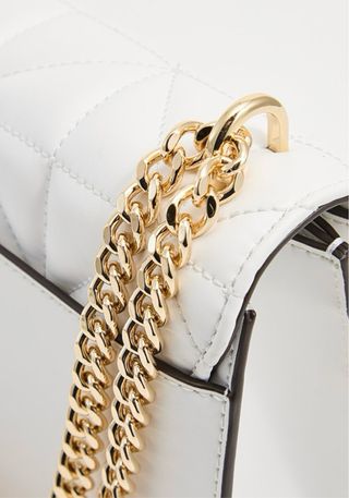 Bolso Michael Kors Blanco Acolchado Cadena Dorada