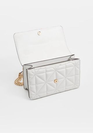 Bolso Michael Kors Blanco Acolchado Cadena Dorada
