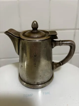 0 Jarra antigua de Alpaca. Jarra té, leche, crema