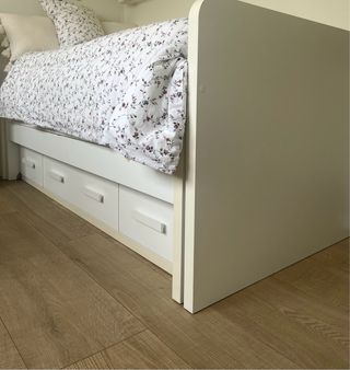 Cama individual 90 cm madera blanca