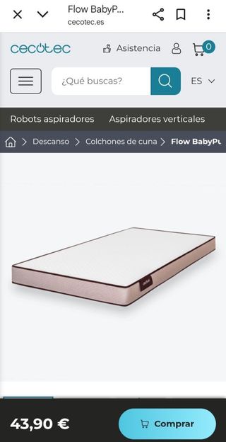 Colchón cuna 120x60x9 cm