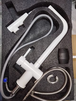 Torneira de Cozinha Branca com Mangueira Extensíve