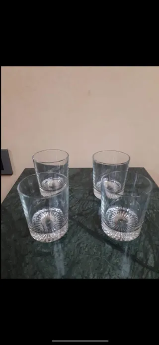 Set 4 Bicchieri Vetro Nuovi