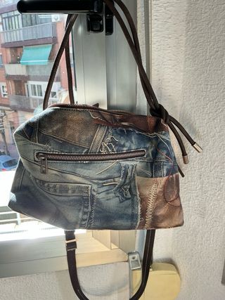 Bolso Desigual Vaquero Azul y Marrón