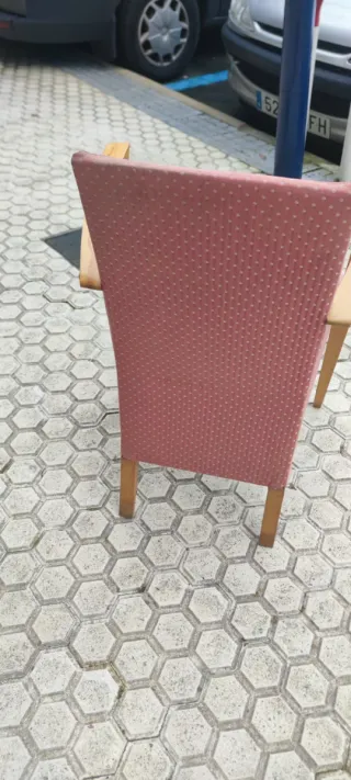 Silla vintage tela y madera