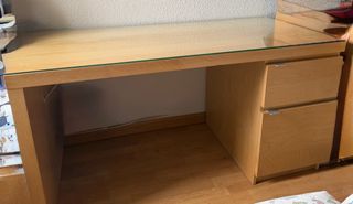 Escritorio madera y cristal hecho a medida