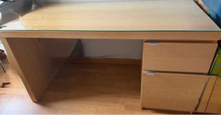 Escritorio madera y cristal hecho a medida