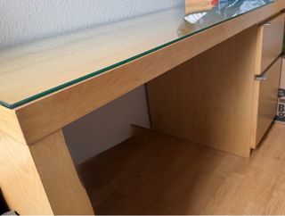 Escritorio madera y cristal hecho a medida